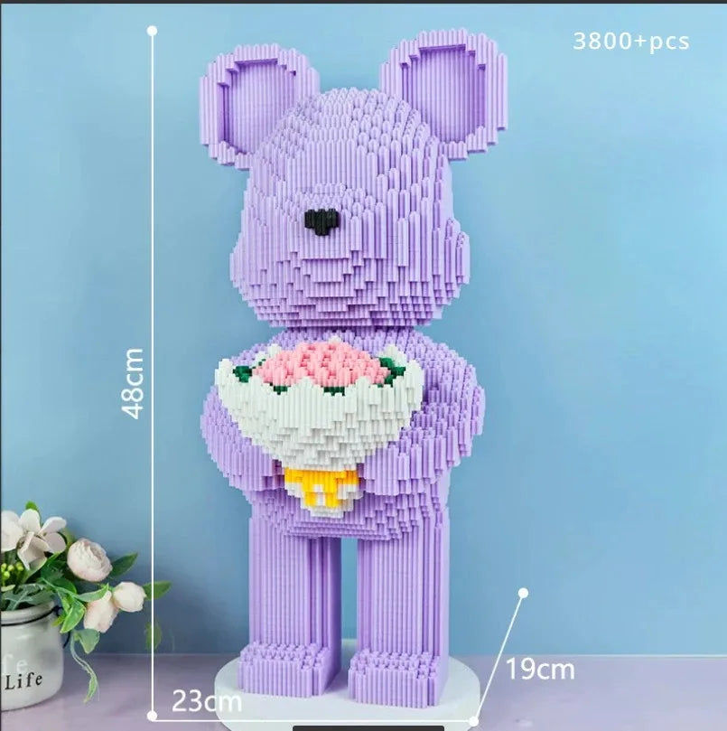 Pixel Bricks Flower holding Bearbrick collection