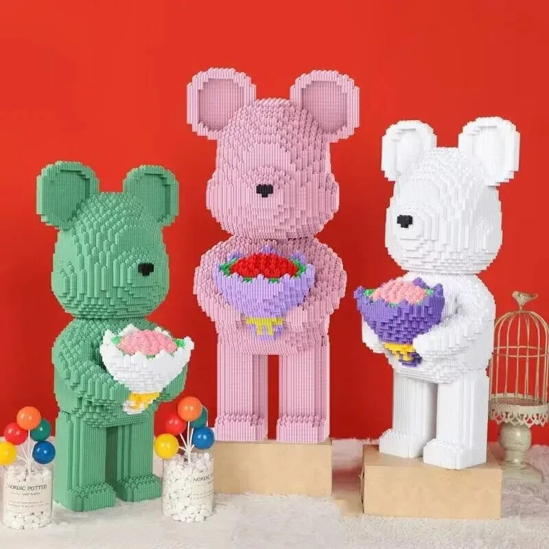 Pixel Bricks Flower holding Bearbrick collection