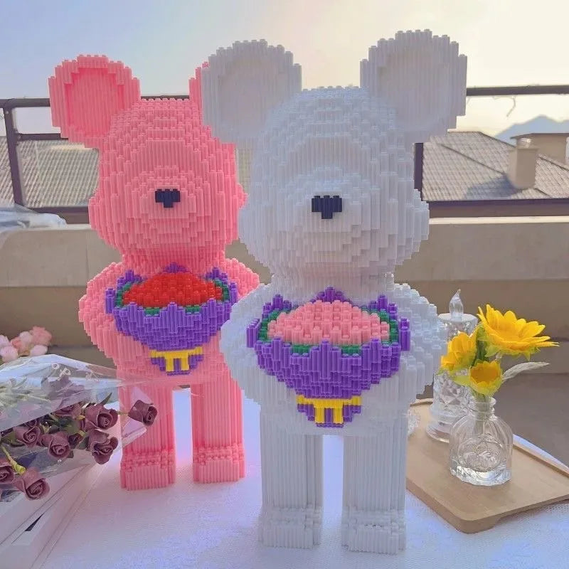 Pixel Bricks Flower holding Bearbrick collection
