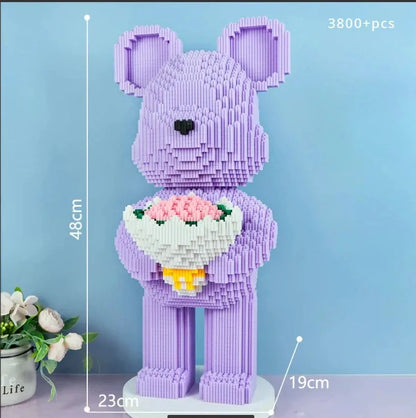 Pixel Bricks Flower holding Bearbrick collection