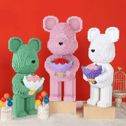 Pixel Bricks Flower holding Bearbrick collection