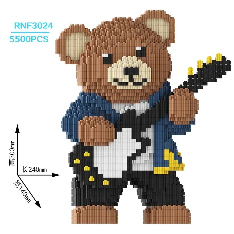 Pixel Bricks Brown Bear Band Collection